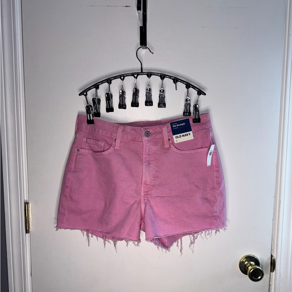 Old Navy Pink Frayed Hem Denim Shorts